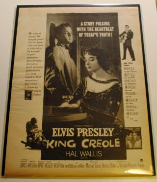 1958 Elvis Presley In King Creole Promotional Movie Advertisement