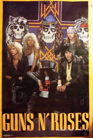 Vintage 1988 Guns N Roses Appetite For Destruction Poster Gnr