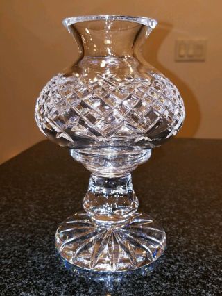 Waterford Crystal Alana Fairy Hurricane Lamp Votive Candle Holder Shade And Base