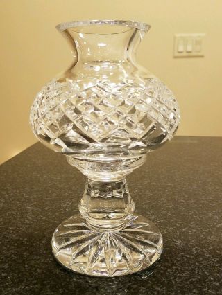 Waterford Crystal Alana Fairy Hurricane Lamp Votive Candle Holder Shade and Base 2