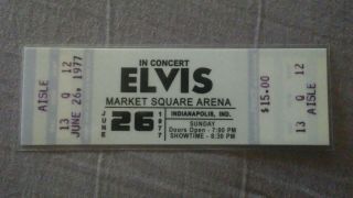 Elvis Presley Last Concert Ticket June 26th 1977 Indianapolis Ind Msa