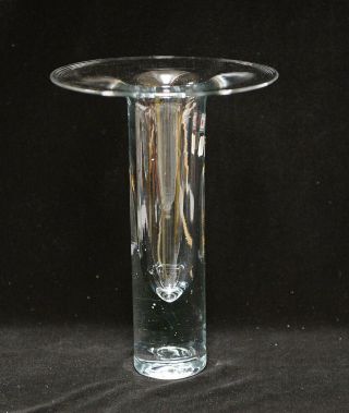 Retro Blenko Mcm Art Glass Clear Vase Item 826s Ex.  Cond.