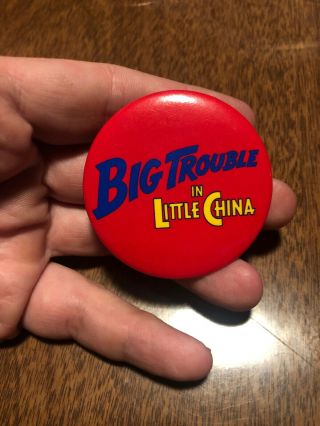 Vintage 1986 Big Trouble In Little China Movie Promo Button - Kurt Russell Pin