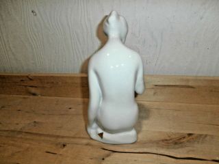 Royal Dux white glaze vintage seated nude woman female figurine 3
