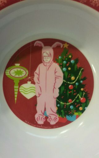 A Christmas Story Ralphie Pink Bunny Suit Two Plastic Bowl Holiday Breakfast 2