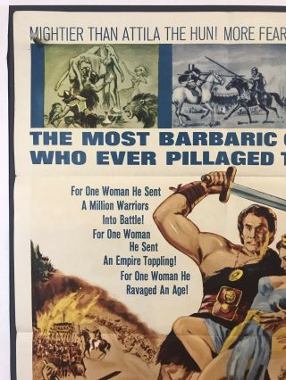 SWORD OF CONQUEROR Movie Poster (VeryGood) One Sheet 1962 Jack Palance 3905 2