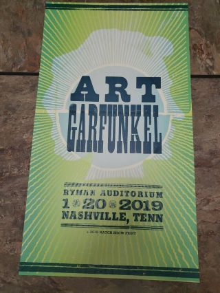 Art Garfunkel 1/20/19 Ryman Auditorium Hatch Show Print Poster Nashville Tn