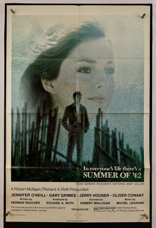 Summer Of ‘42 Movie Poster (fine -) One Sheet 1971 Jennifer O’neill Romance 4234