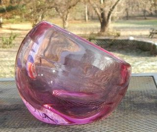 Viking Glass Thistle Orb Ashtray Made 1969 2