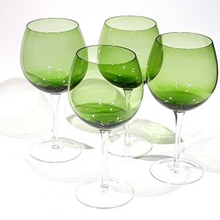 Stemmed Set 4 Wine Glass Emerald Green 10oz Red Holiday 12 Stems Available