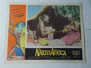 X Naked Africa - - Quentin Reynolds - - Movie Lobby Card - 1959 6