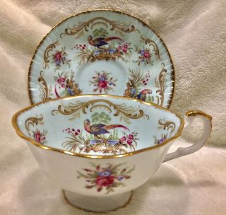 Paragon Fine Bone China Antique Series Swansea Footed Tea Cup & Saucer Perf Cond