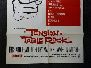 TENSION AT TABLE ROCK.  1956 ONE SHEET MOVIE POSTER.  DOROTHY MALONE. 2