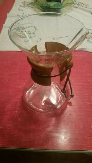 Vintage Chemex 9 1/2”,  8 Cup Coffee Carafe,  Double Patent Green Stamp Pyrex