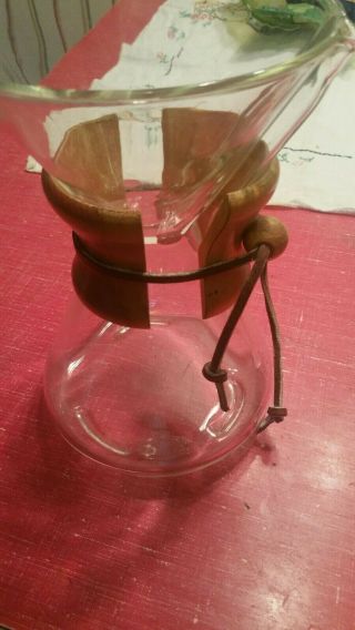 Vintage CHEMEX 9 1/2”,  8 Cup Coffee Carafe,  Double Patent Green Stamp Pyrex 2
