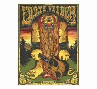 Eddie Vedder Pearl Jam Poster Madrid Spain 6/22 2019 By Jim Mazza