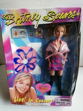 Vintage 1999 Britney Spears Doll Live In Concert School Cd Rare