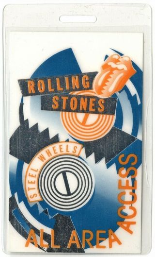 Rolling Stones Authentic 1989 Concert Laminated Backstage Pass Steel Wheels Tour