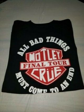 Motley Crue Final Tour 2014 Concert T - Shirt Size Xxxl Black/red/white