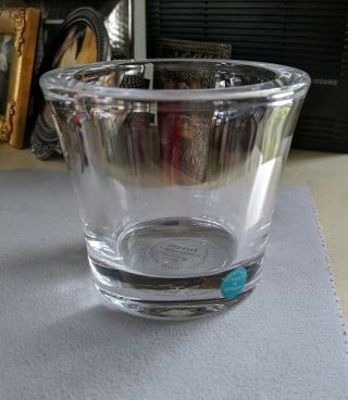 Tiffany Crystal Candle Holder 3 And 1/4 Inch Tall,  Made In Germany 1 - 1/2 Lbs.
