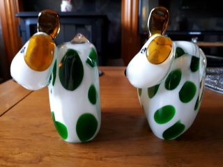 Portmeirion Studio Handmade Glass dogs paperweight ornaments x 2 2