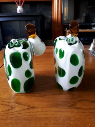 Portmeirion Studio Handmade Glass dogs paperweight ornaments x 2 4