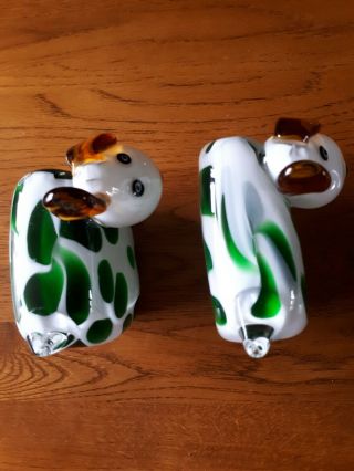 Portmeirion Studio Handmade Glass dogs paperweight ornaments x 2 5