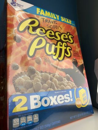 Travis Scott X Reeses Puffs Cereal Twin Pack.  Limited Edition Box