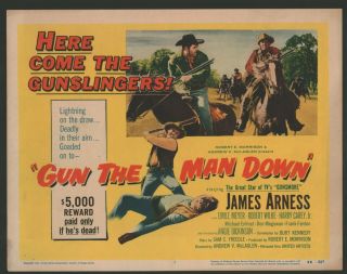 Gun Man Down Title Lobby Card (fine) Movie Poster Art 1956 Cowboy Western 135