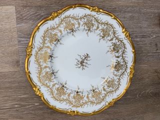 Stunning Royal Cauldon Gold/white King’s Plate 10.  5” Dinner Plate