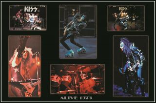 Kiss 1975 Alive Custom 24x36 Quality Poster 2 Classic Colage Print Gene