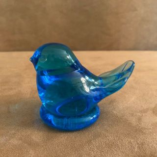 Bluebird Of Happiness Leo Ward Vintage 1988 Art Glass Singed Hand Made Bird