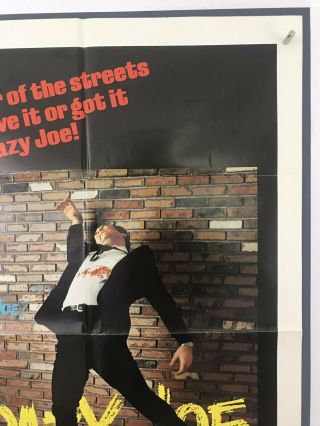 CRAZY JOE Movie Poster (Fine) One Sheet 1974 Peter Boyle Fred Williamson 4105 3
