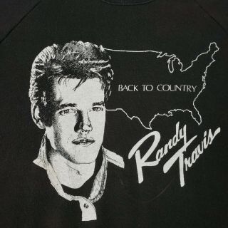 Vintage Randy Travis Back to Country 1980 ' s 80 ' s Tour Sweater Sweatshirt C19 2
