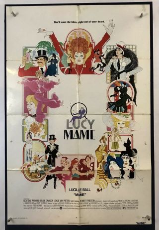 Mame Movie Poster (good) One Sheet 1974 Lucille Ball Beatrice Arthur 3833