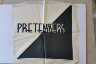 The Pretenders 22 " X 22 " Banner & Very Rare 1982 World Tour Itinerary Book