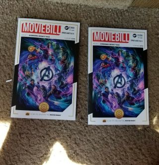 Set Of 2 Numbered Marvel Avengers Infinity War Exclusive Moviebill Unscanned