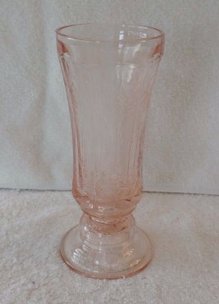 Pink Federal Glass Madrid Vase 8.  5 "