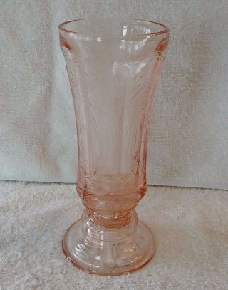 Pink Federal Glass Madrid Vase 8.  5 