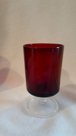 LUMINARC ARCOROC RUBY RED STEMMED 4 OZ APERITIF OR JUICE GLASES (6) 2