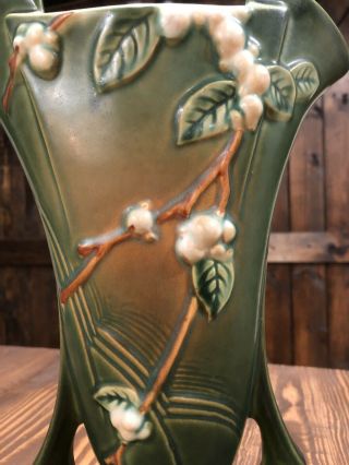 Vintage Roseville Pottery Green Snowberry Vase 1V2 - 12 2