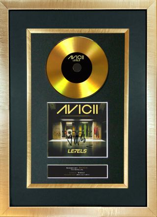 168 Avicii Gold Disc Levels Cd Single Album Signed Autograph Mounted Re - Print