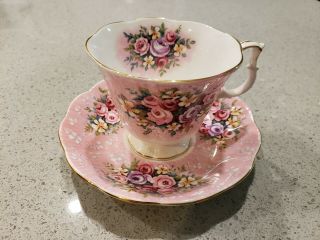 Royal Albert Festival Series Lyric (pink Color) Teacup And Saucer
