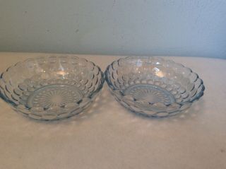 2 Anchor Hocking Bubble Blue 5 1/4 " Cereal Bowls