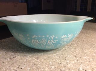 Vintage Pyrex Turquoise Amish Butterprint 444 Nesting Cinderella Mixing Bowl 4q