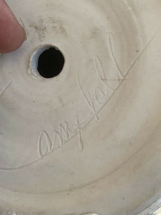 Bill Campbell Pottery Vase Ceramic Melon Body Drip Glaze 11 To 10” Mid century 7