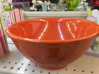 Vintage Large Orange Bauer Pottery Bowl Plain Ware