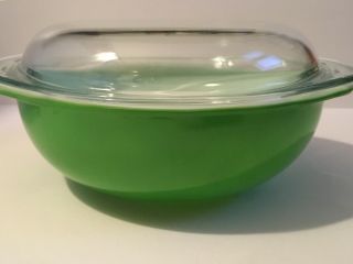 Vintage Pyrex Kelly Green 024 2 Qt Round Casserole With Lid Htf
