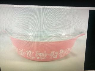 Vintage Pyrex Pink Gooseberry 471 Covered Casserole Dish Bowl w/ Lid 1 Pt 2