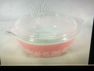 Vintage Pyrex Pink Gooseberry 471 Covered Casserole Dish Bowl w/ Lid 1 Pt 4